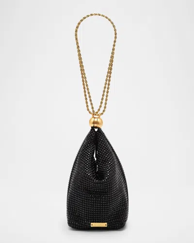 Cult Gaia Rue Rhinestone Wristlet Bag In Black