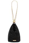 Cult Gaia Rue Crystal Mesh Wristlet In Black