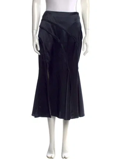 Pre-owned Cult Gaia Ruffle Embellishment Midi Length Skirt In Blue