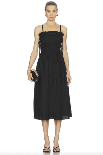 Cult Gaia Ruffled Tie Midi Dress In Black