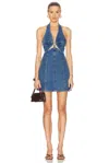 Cult Gaia Rumi Dress In Medium Stone Wash