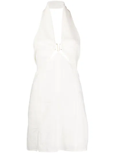 Cult Gaia Rumi Cutout Halter Mini Dress In White