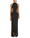 Cult Gaia Ryann Embellished Cutout Gown In Black
