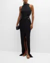 Cult Gaia Ryann Embellished Cutout Gown In Black