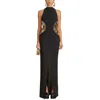 Cult Gaia Ryann Embellished Cutout Gown In Black