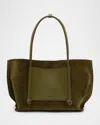 Cult Gaia Rylie Blanket-stitch Suede Tote Bag In Green