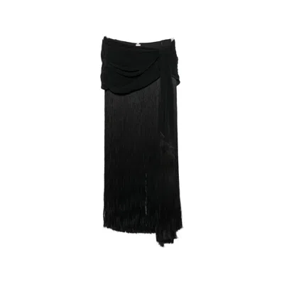 Cult Gaia Saman Fringe-trimmed Maxi Skirt In Black