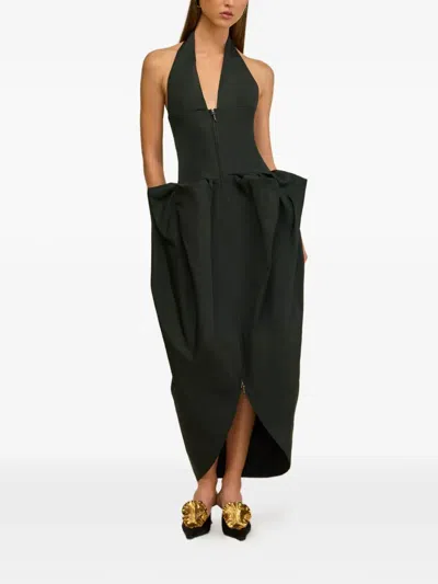 Cult Gaia Samya Taffeta Midi Dress In Black