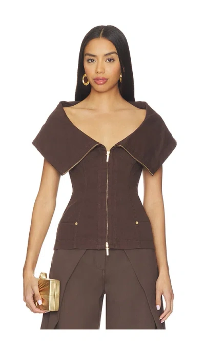 Cult Gaia Saphie Top In Brown