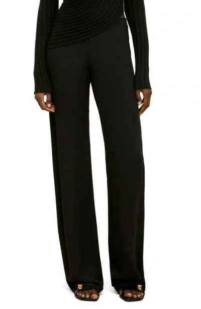 Cult Gaia Sara Floral Silk Wide Leg Pants In Black