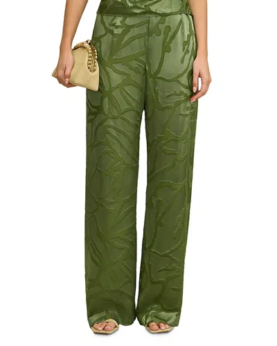 Cult Gaia Sara Silk Pants In Green