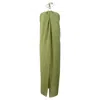 Cult Gaia Sarah Halter Long Top In Green Linen In Green