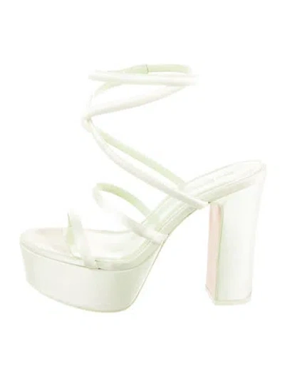 Pre-owned Cult Gaia Satin Sandals In Green