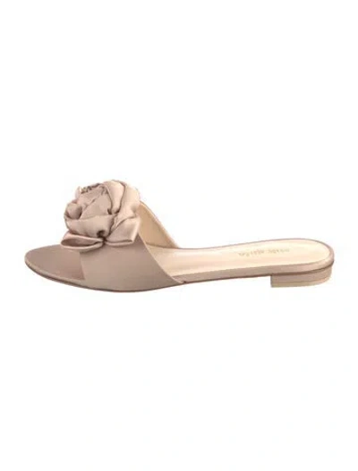Pre-owned Cult Gaia Satin Slides In Neutral
