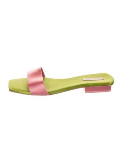 Pre-owned Cult Gaia Satin Slides In Pink
