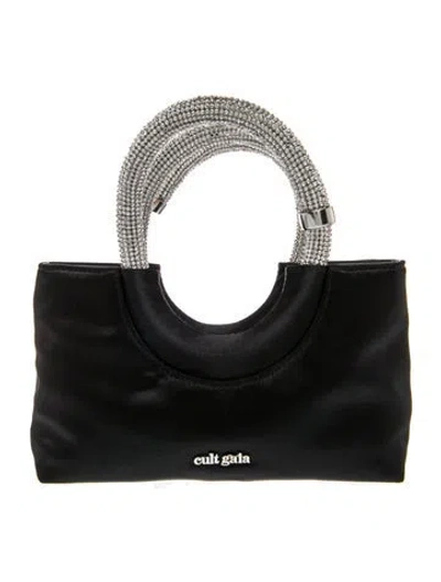 Pre-owned Cult Gaia Satin Top Handle Bag In Black