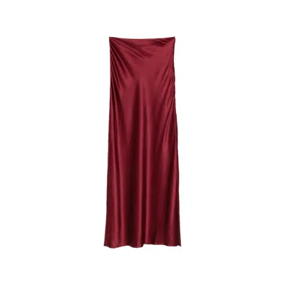 Cult Gaia Satin-finish Maxi Skirt In Burgundy