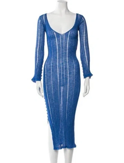Pre-owned Cult Gaia Scoop Neck Long Dress In Blue