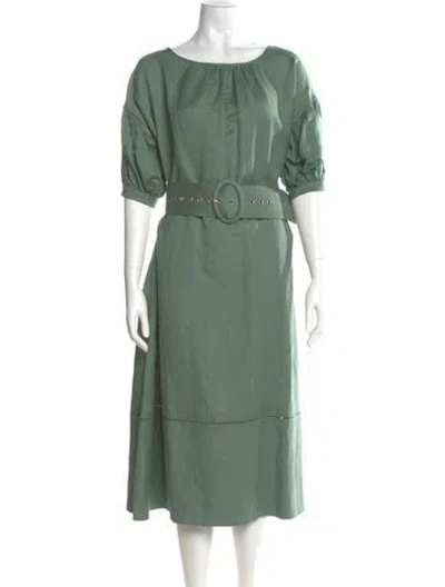 Pre-owned Cult Gaia Scoop Neck Midi Length Dress In Green