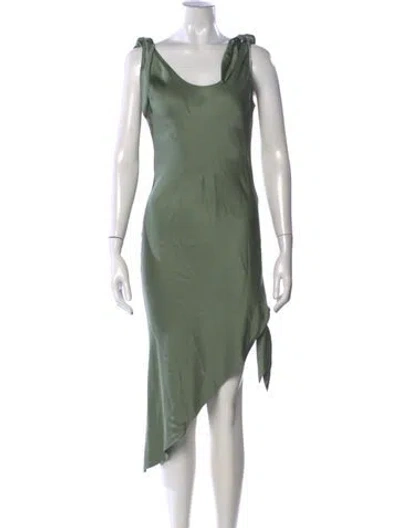 Pre-owned Cult Gaia Scoop Neck Midi Length Dress In Green