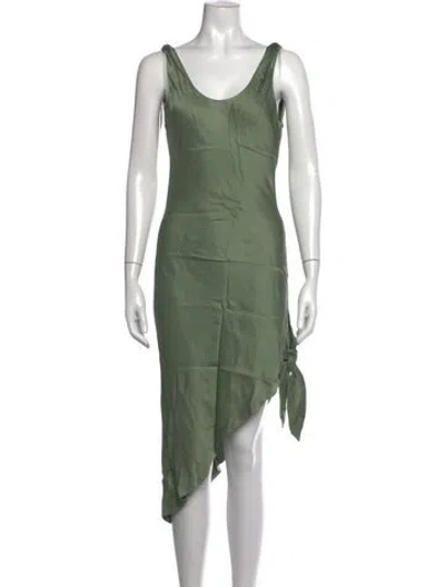 Pre-owned Cult Gaia Scoop Neck Midi Length Dress In Green
