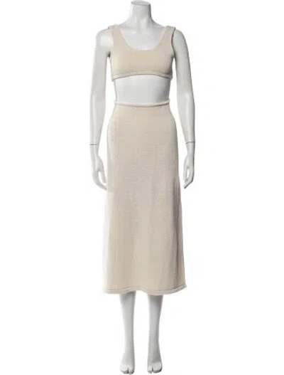 Pre-owned Cult Gaia Scoop Neck Midi Length Dress In Neutral