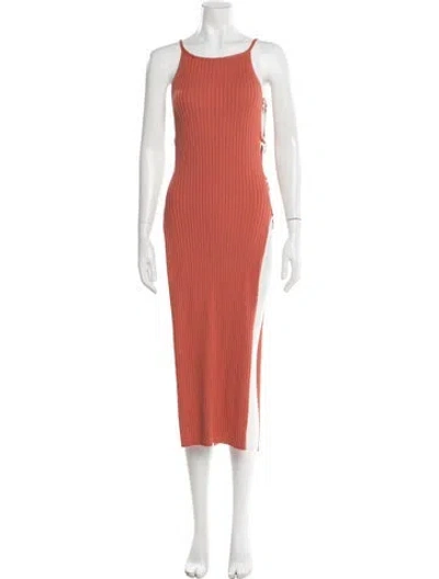 Pre-owned Cult Gaia Scoop Neck Midi Length Dress In Orange