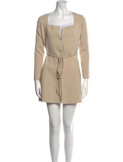 Pre-owned Cult Gaia Scoop Neck Mini Dress In Neutral