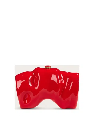 Cult Gaia Scrunch Clutch Bag In Red