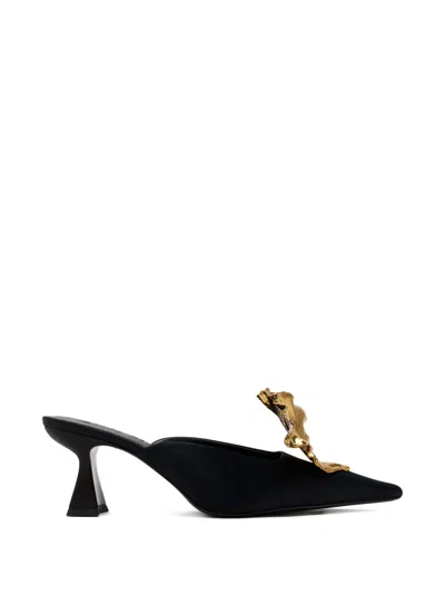 Cult Gaia Sculpted Heeled Mules In Black