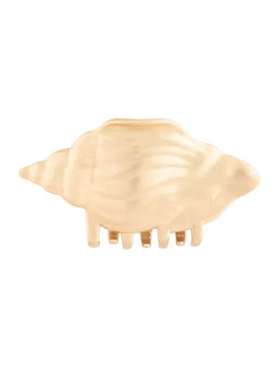 Pre-owned Cult Gaia Seashell Hair Clip In Gold