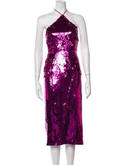 Pre-owned Cult Gaia Sequin Long Dress In Pink