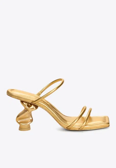 Cult Gaia Seraphina 80 Metallic Leather Sandals In Gold