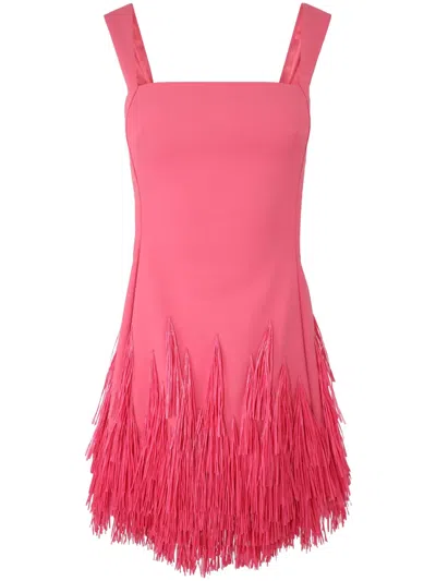 Cult Gaia Seraphina Sleeveless Fringe Mini Dress In Sunkiss