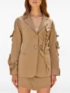 Cult Gaia Long-sleeved Suit Coat In Neutrals
