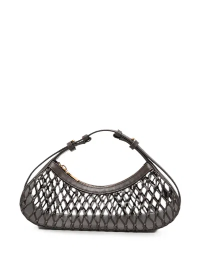 Cult Gaia Shala Lattice Shoulder Bag In Black