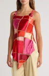 Cult Gaia Shalia Handkerchief Hem Top In Red