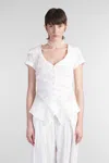 Cult Gaia Shallie Shirt In White Cotton In White