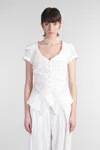 Cult Gaia Short-sleeved Shirt In White