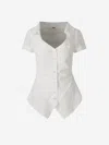 Cult Gaia Short-sleeved Shirt In White