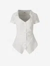 Cult Gaia Short-sleeved Shirt In White