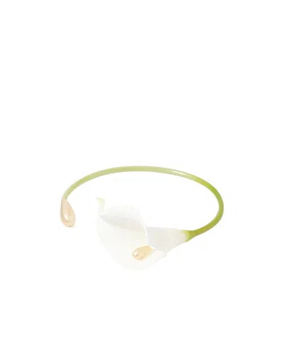 Cult Gaia Calla Vine Tpu And Gold-tone Choker In Green
