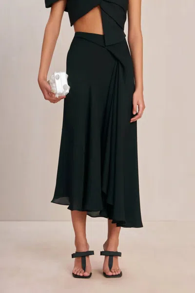 Cult Gaia Shera Midi Skirt In Black