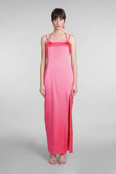 Cult Gaia Shiazu Dress In Rose-pink Silk