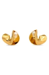 Cult Gaia Shira Freshwater Pearl Earrings In Shiny Brass