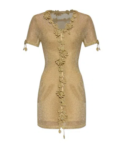 Cult Gaia Short Sleeve Dress In Nude