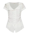 Cult Gaia Short-sleeved Shirt In White