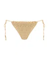 Cult Gaia Side-tie Crochet Bikini-bottoms In Nude