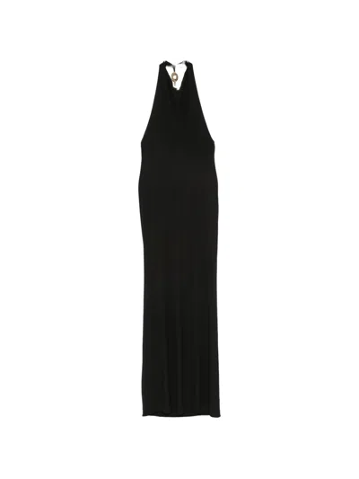 Cult Gaia Sienna Halterneck Chain-detail Maxi Dress In Black