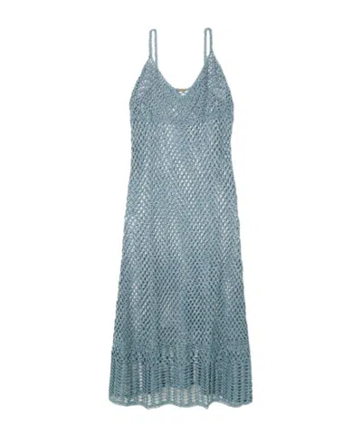 Cult Gaia Silena Crochet-knit Midi Dress In Blue